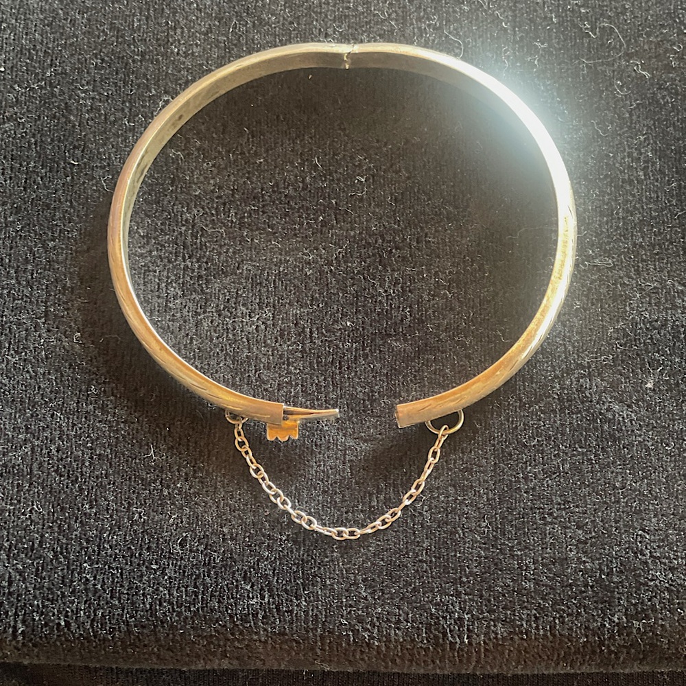 925 silver bracelet with hinge, closing clasp and chain